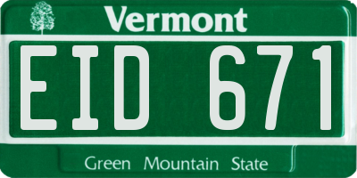 VT license plate EID671