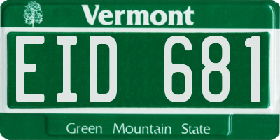 VT license plate EID681