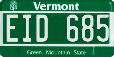 VT license plate EID685