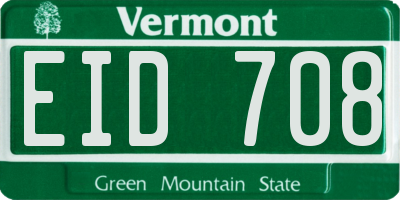 VT license plate EID708