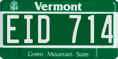VT license plate EID714