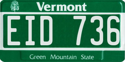 VT license plate EID736
