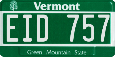 VT license plate EID757