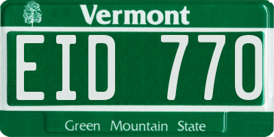 VT license plate EID770