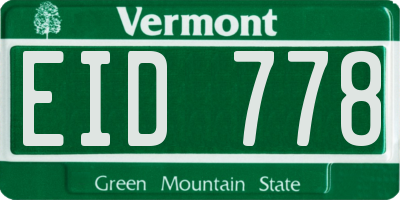 VT license plate EID778