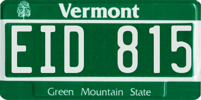 VT license plate EID815