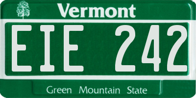 VT license plate EIE242