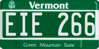 VT license plate EIE266