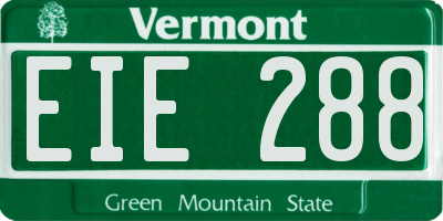 VT license plate EIE288