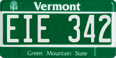 VT license plate EIE342