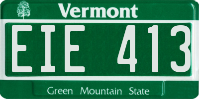 VT license plate EIE413