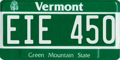 VT license plate EIE450