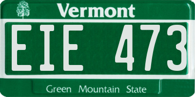 VT license plate EIE473