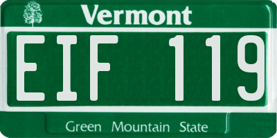 VT license plate EIF119