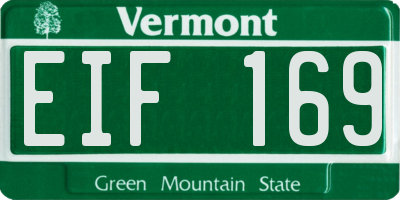 VT license plate EIF169