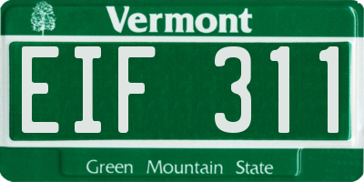 VT license plate EIF311