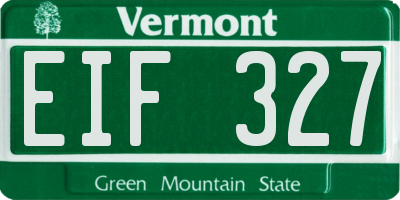 VT license plate EIF327