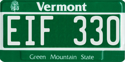 VT license plate EIF330