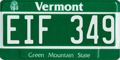 VT license plate EIF349