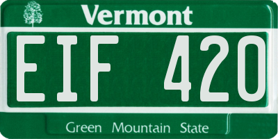 VT license plate EIF420