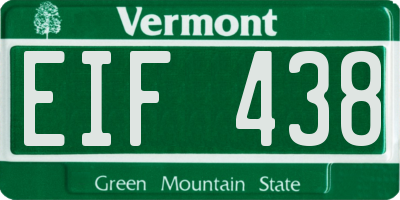 VT license plate EIF438