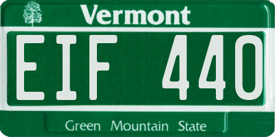VT license plate EIF440