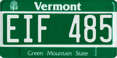VT license plate EIF485