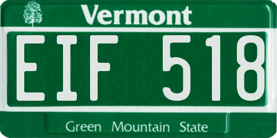 VT license plate EIF518