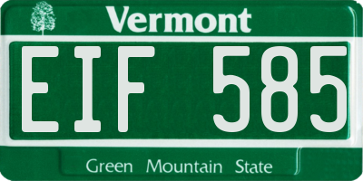 VT license plate EIF585