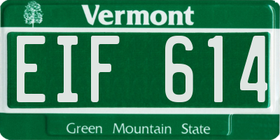 VT license plate EIF614
