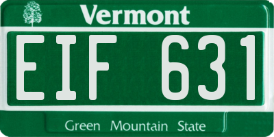 VT license plate EIF631