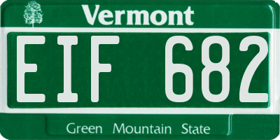 VT license plate EIF682
