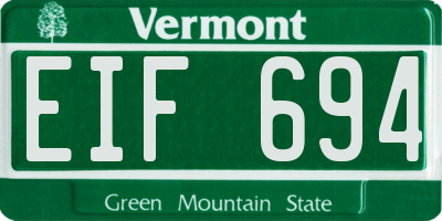 VT license plate EIF694