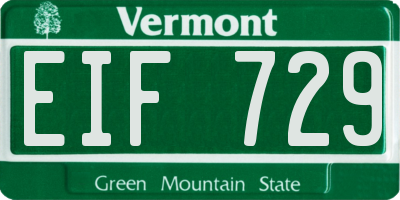VT license plate EIF729