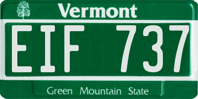 VT license plate EIF737
