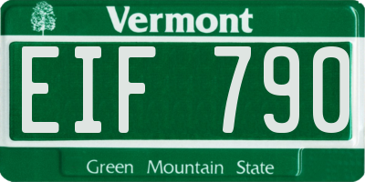 VT license plate EIF790
