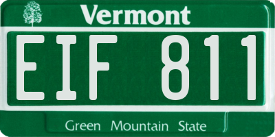 VT license plate EIF811