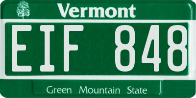 VT license plate EIF848