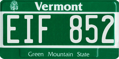 VT license plate EIF852