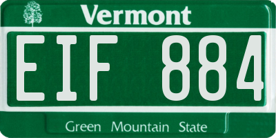 VT license plate EIF884