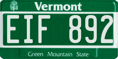 VT license plate EIF892
