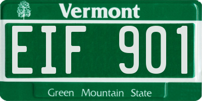 VT license plate EIF901