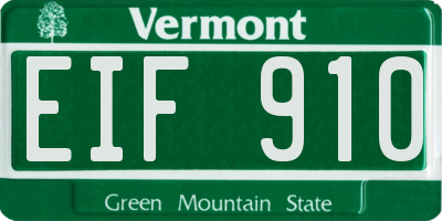 VT license plate EIF910