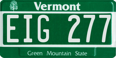 VT license plate EIG277