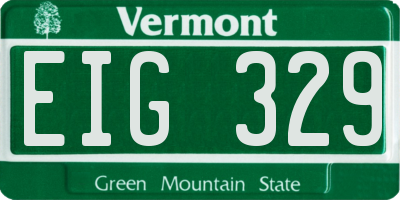 VT license plate EIG329