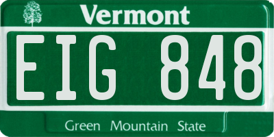 VT license plate EIG848