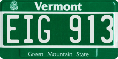 VT license plate EIG913