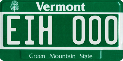 VT license plate EIH000