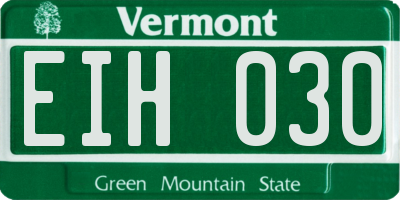 VT license plate EIH030