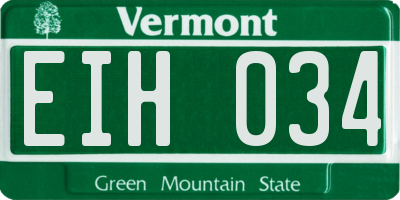 VT license plate EIH034